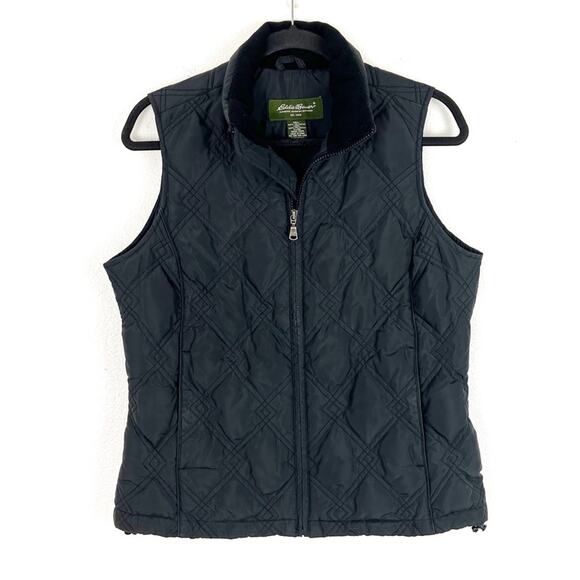 Eddie Bauer Womens Vest Goose Down Quilted Winter Black Small - Picture 1 of 9